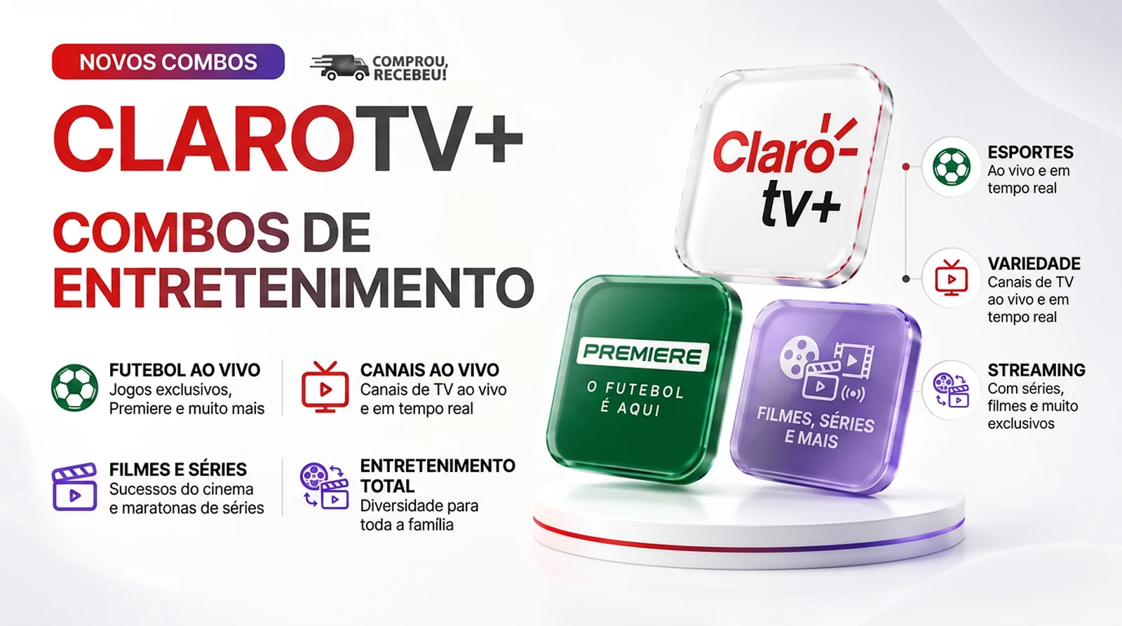 CLAROTV + PREMIERE ⚽ + CANAIS - ACESSO PRIVADO