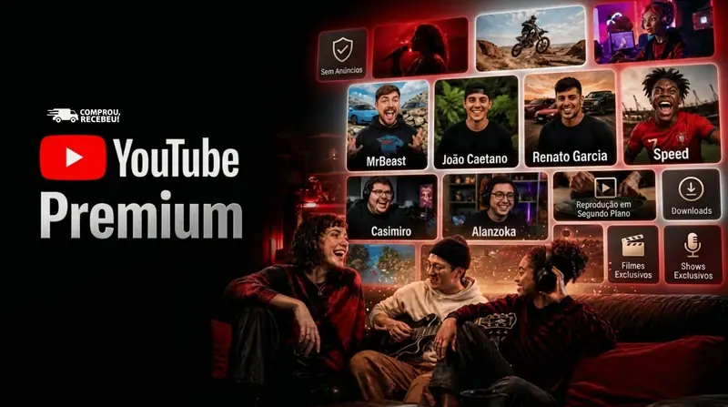 YOUTUBE PREMIUM + YOUTUBE MUSIC - VIA LINK - 30 DIAS