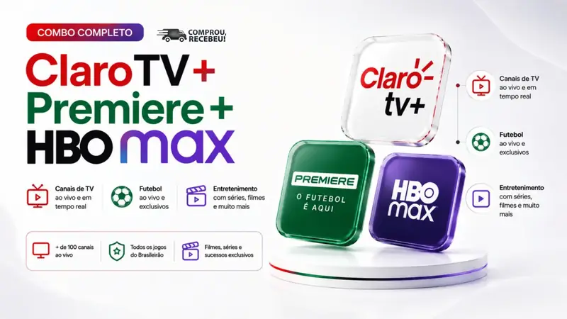CLAROTV + PREMIERE ⚽ + HBOMAX - ACESSO PRIVADO
